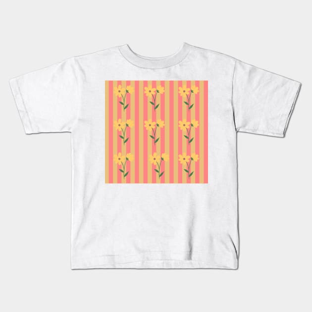 floral and strips 2 Kids T-Shirt by Prettythings30